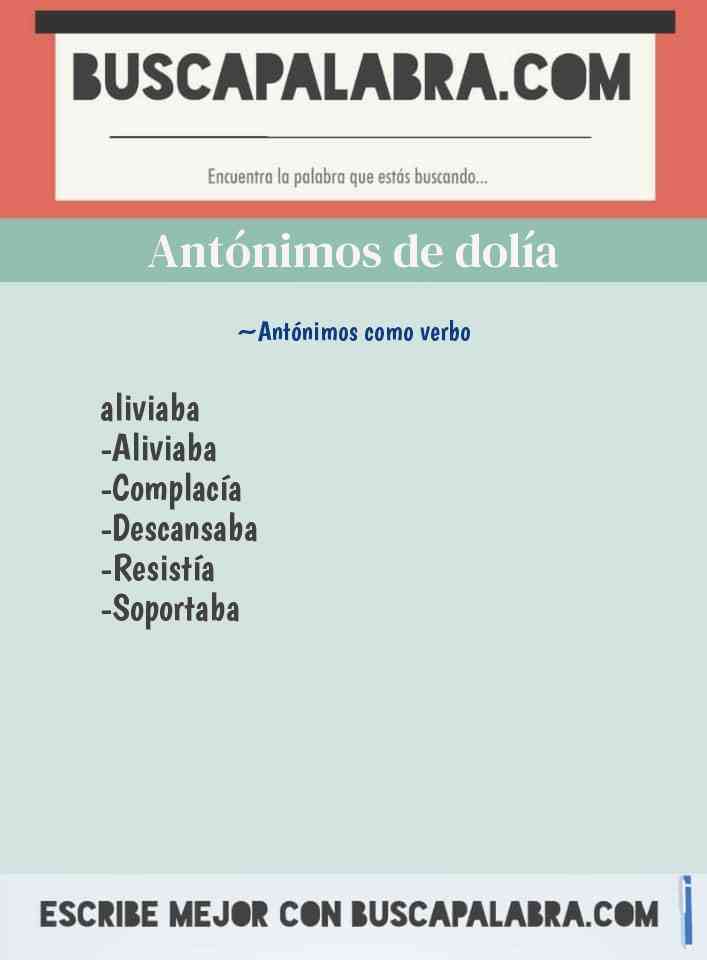 Antónimos de dolía