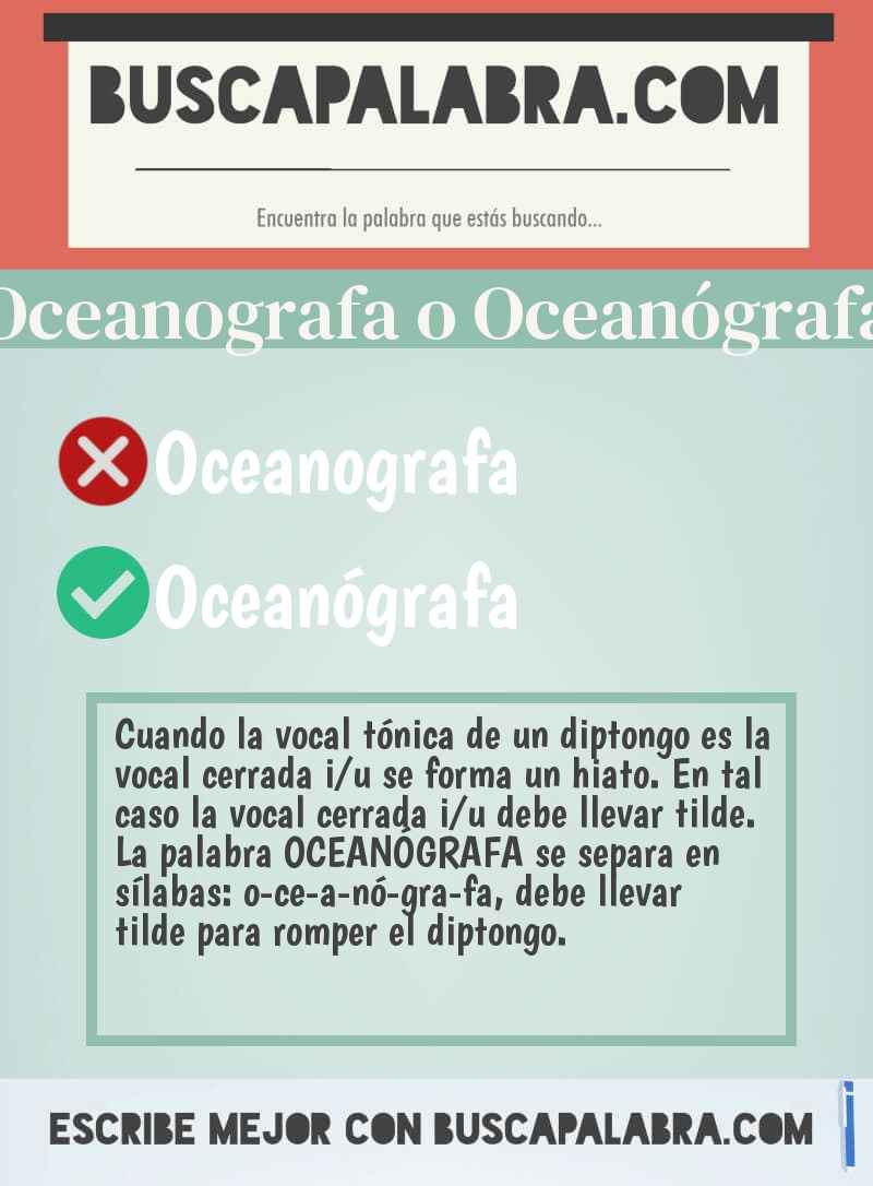 Oceanografa o Oceanógrafa