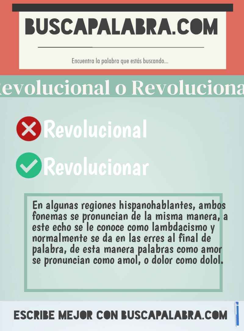 Revolucional o Revolucionar