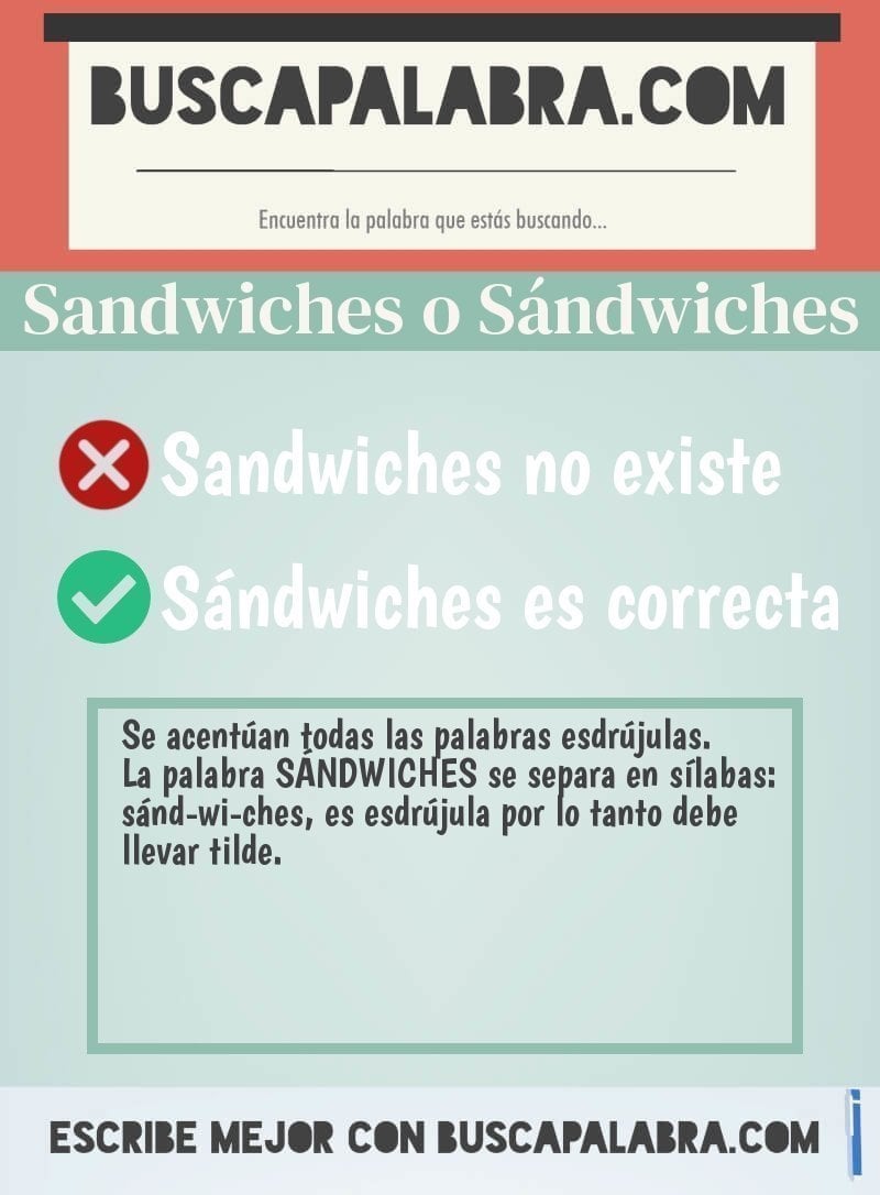 Sandwiches o Sándwiches