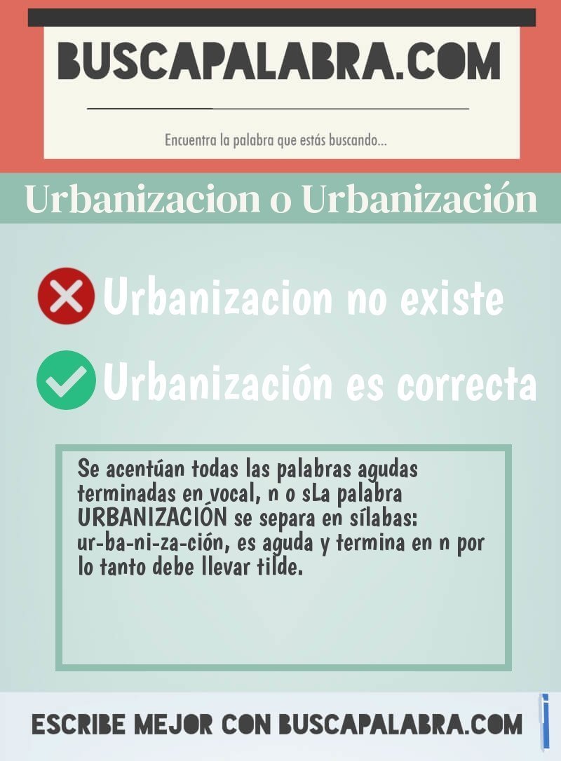 Urbanizacion o Urbanización