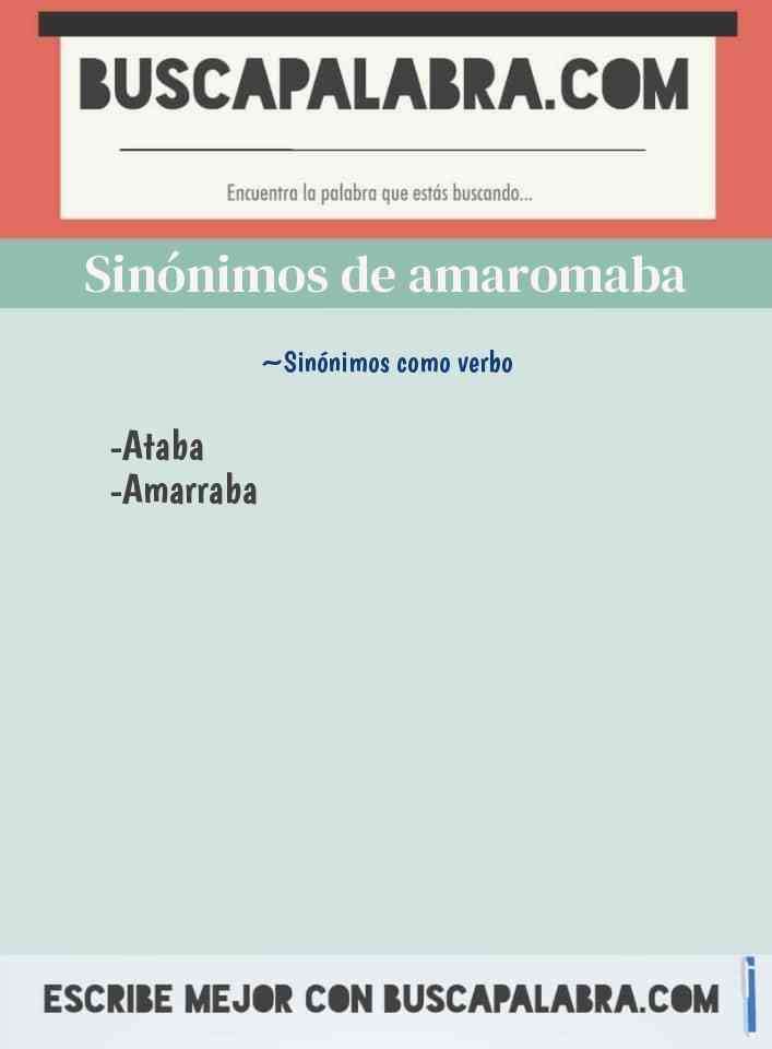 Sinónimo de amaromaba