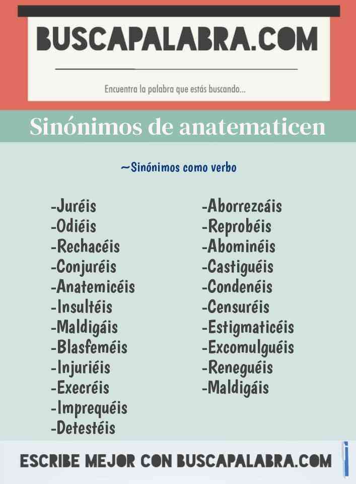 Sinónimo de anatematicen