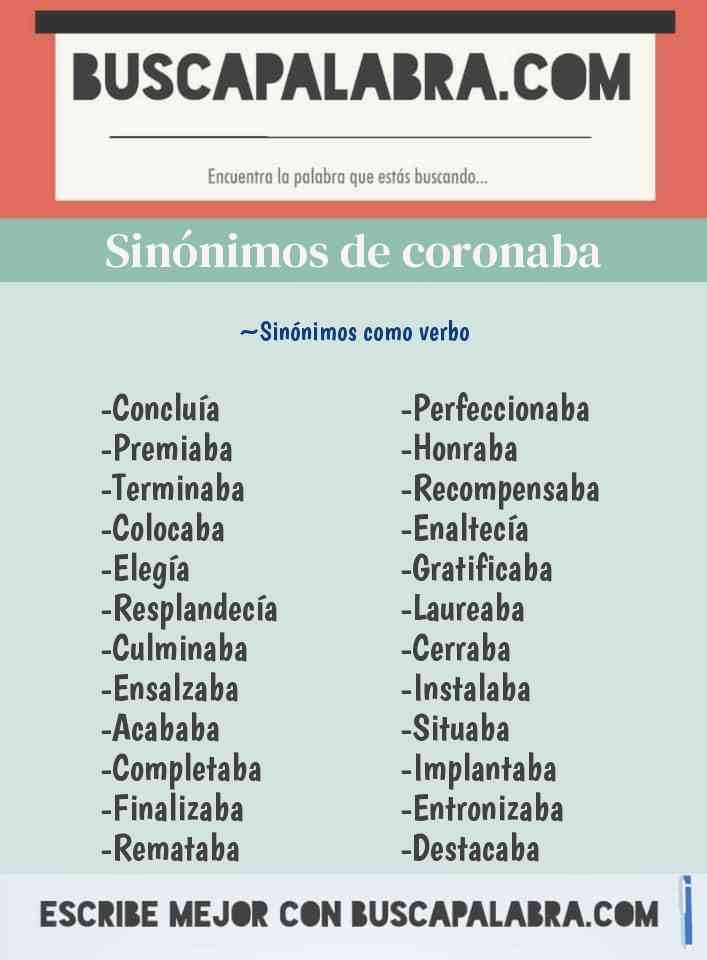 Sinónimo de coronaba