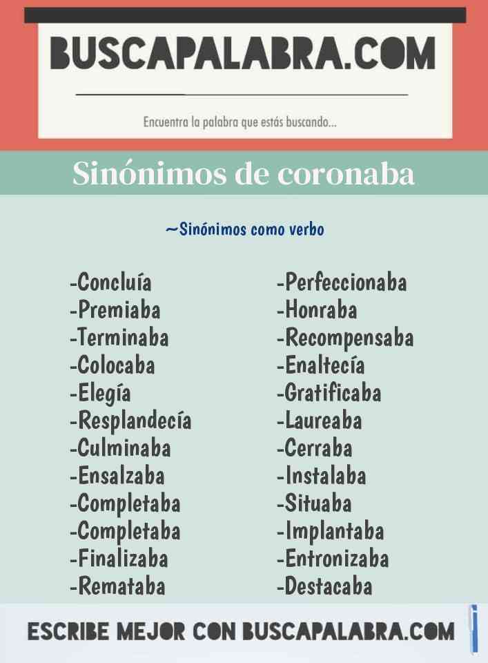 Sinónimo de coronaba