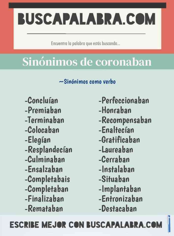 Sinónimo de coronaban