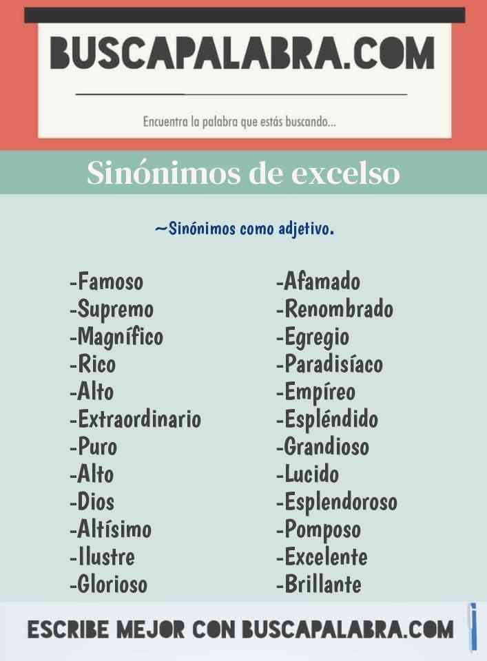Sinónimo de excelso