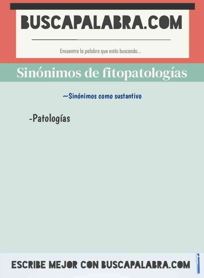 Sinónimo de fitopatologías