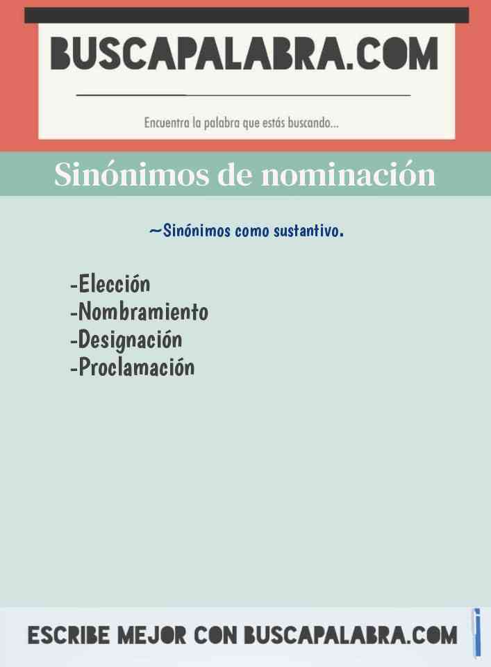 Sinónimo de nominación