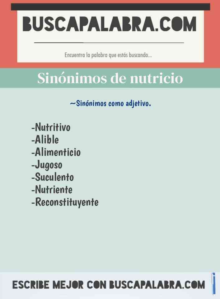 Sinónimo de nutricio