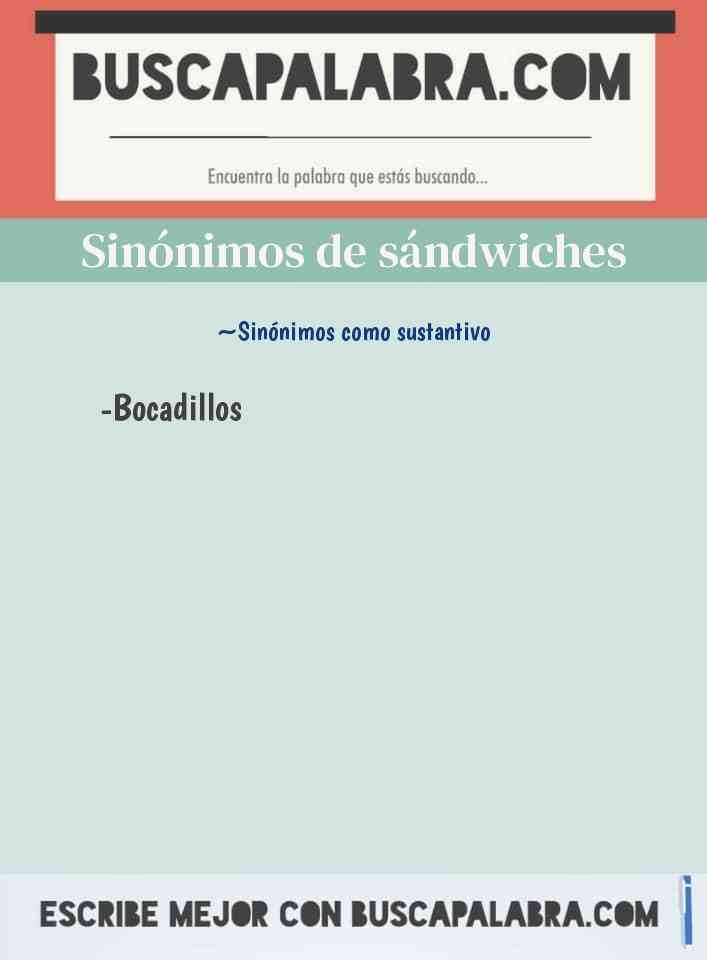 Sinónimo de sándwiches