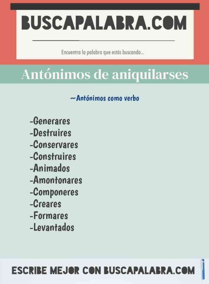 Antónimos de aniquilarses