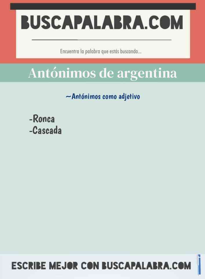 Antónimos de argentina