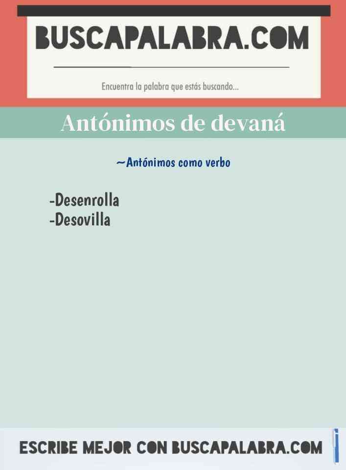 Antónimos de devaná