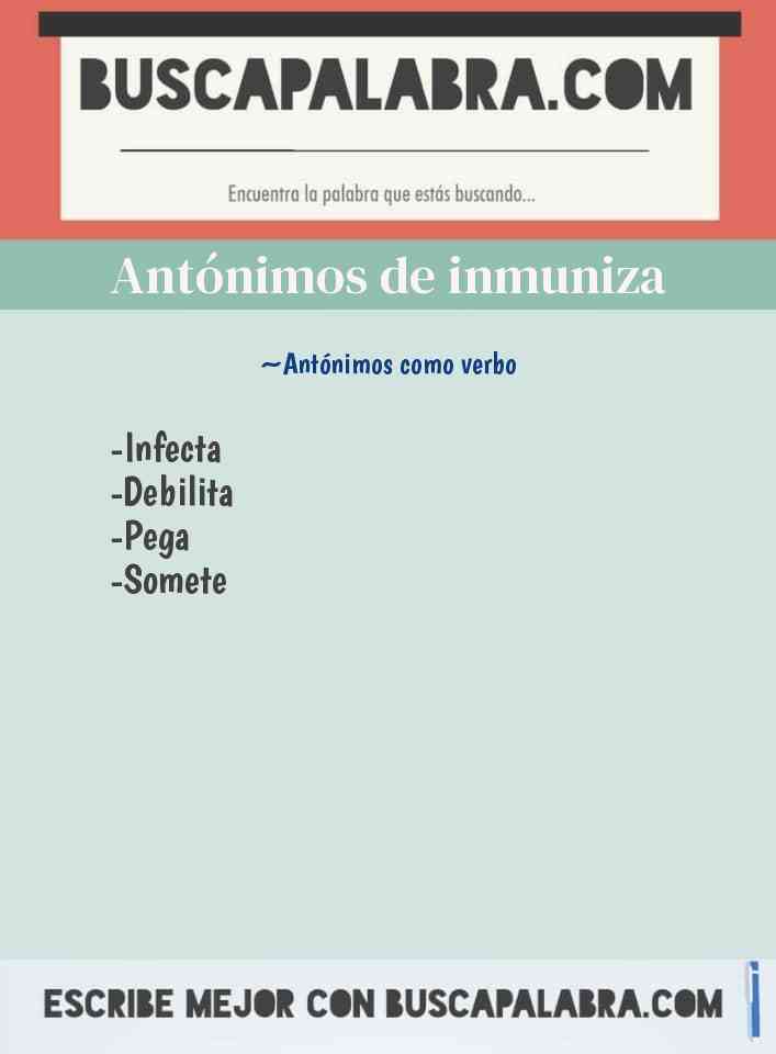 Antónimos de inmuniza