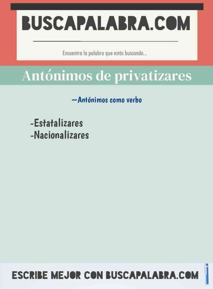 Antónimos de privatizares