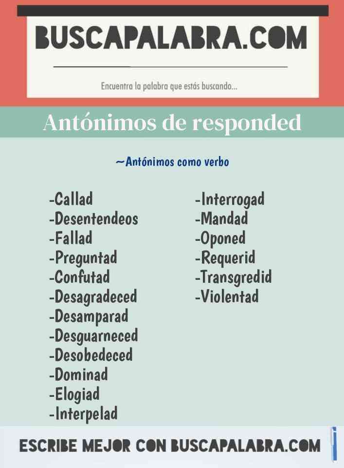 Antónimos de responded