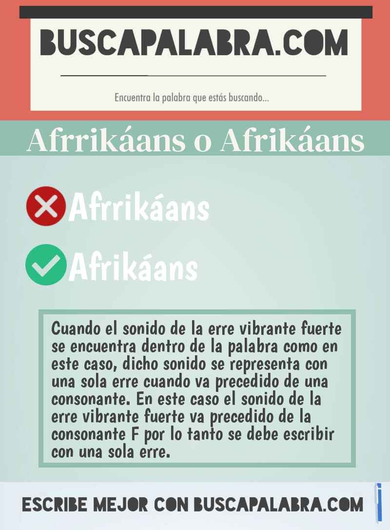 Afrrikáans o Afrikáans