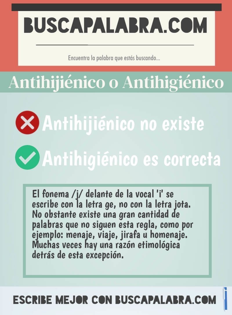 Antihijiénico o Antihigiénico