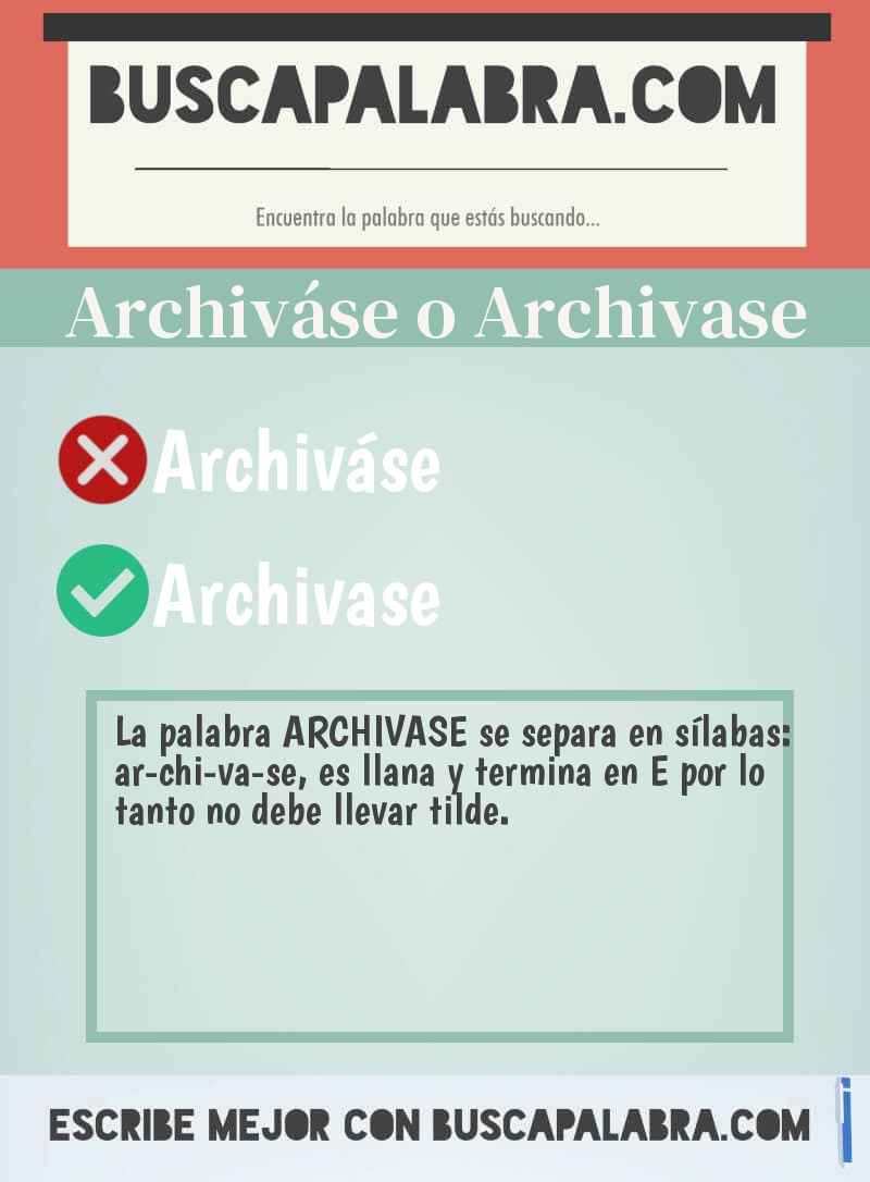 Archiváse o Archivase