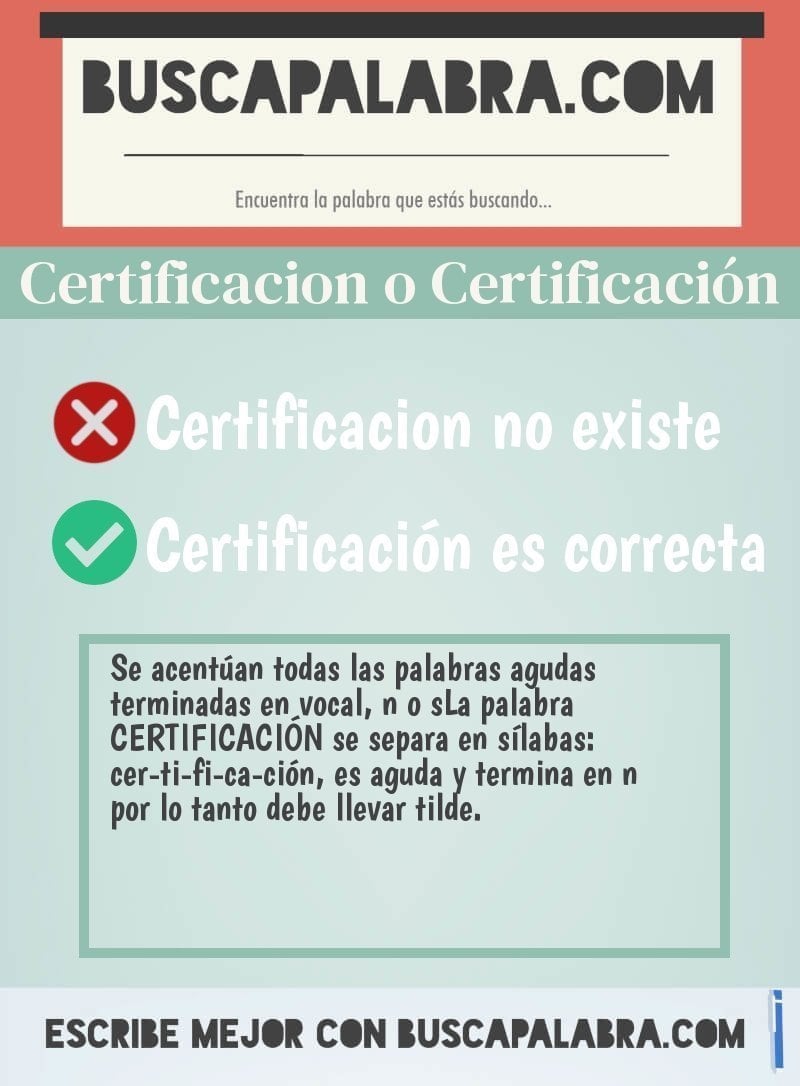 Certificacion o Certificación