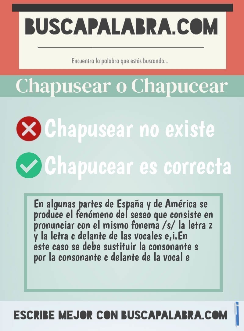 Chapusear o Chapucear