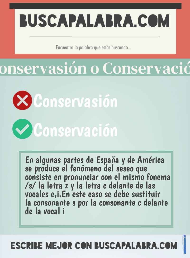 Conservasión o Conservación