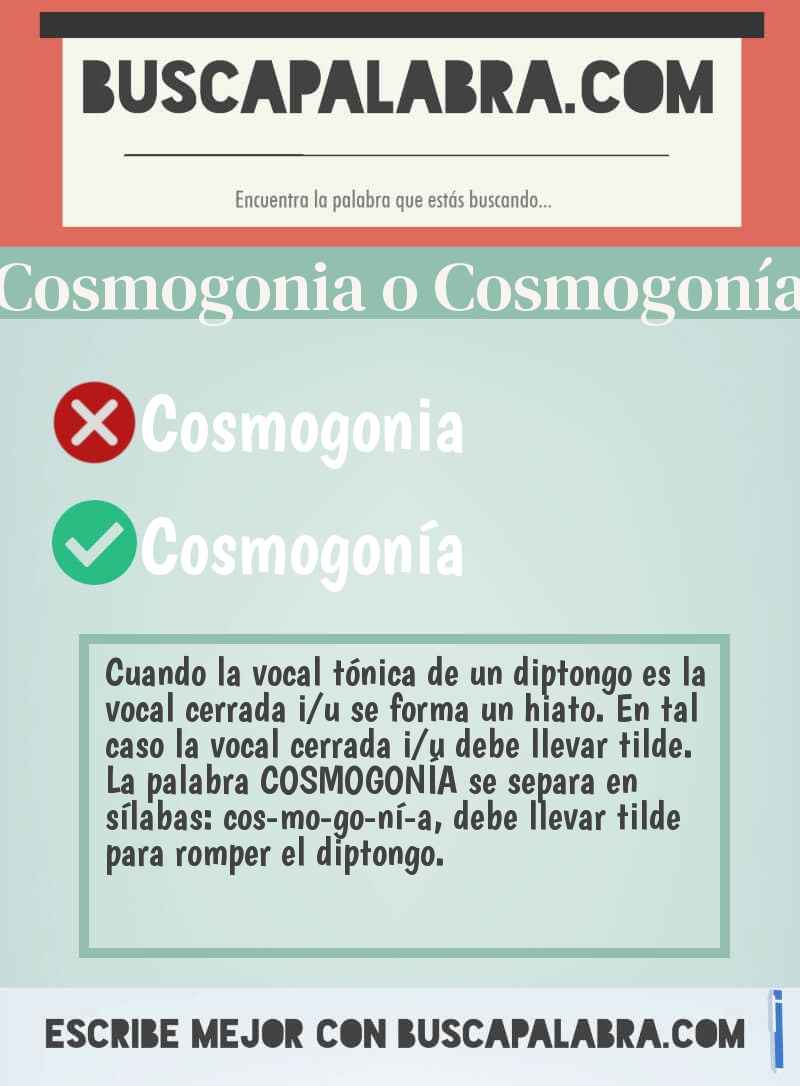 Cosmogonia o Cosmogonía