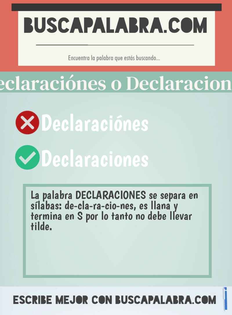 Declaraciónes o Declaraciones