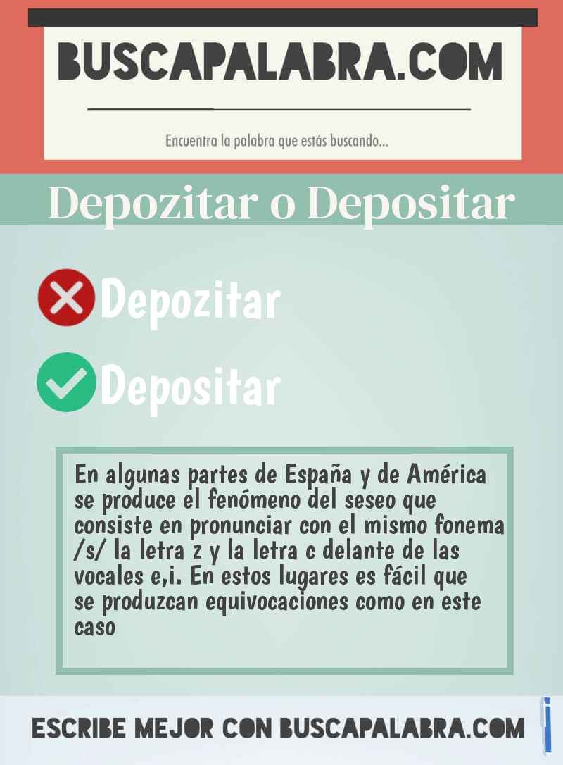 Depozitar o Depositar