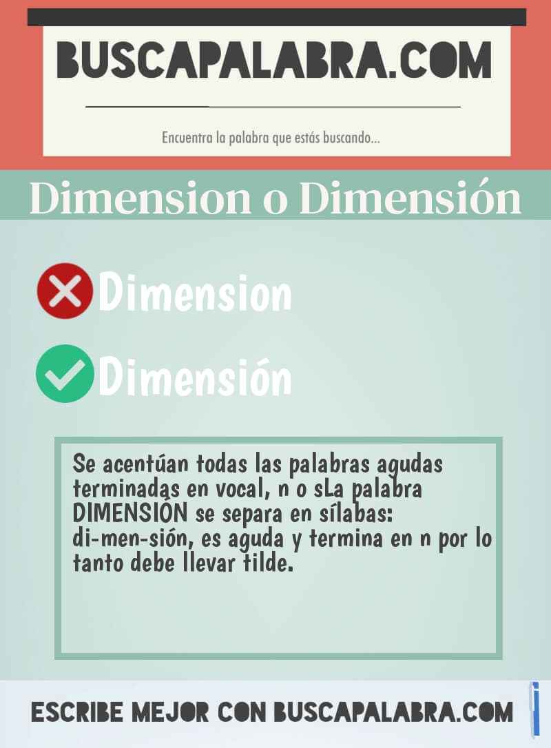 Dimension o Dimensión