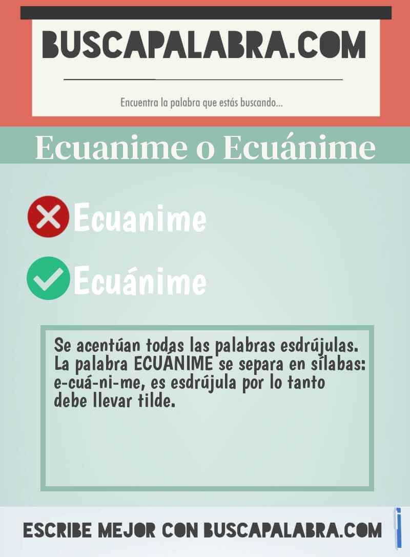Ecuanime o Ecuánime