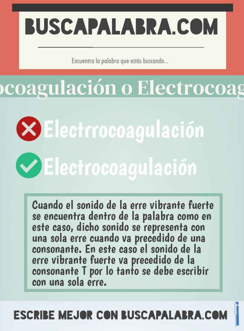 Electrrocoagulación o Electrocoagulación