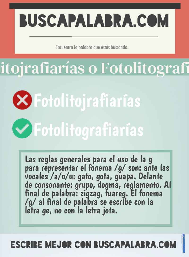 Fotolitojrafiarías o Fotolitografiarías
