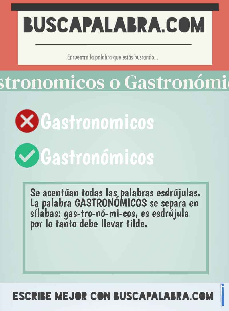 Gastronomicos o Gastronómicos