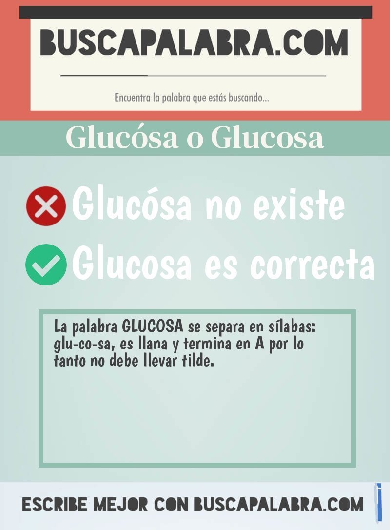 Glucósa o Glucosa