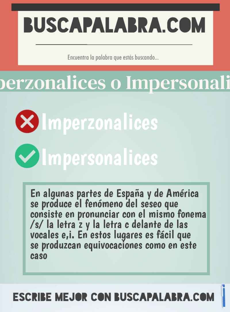Imperzonalices o Impersonalices