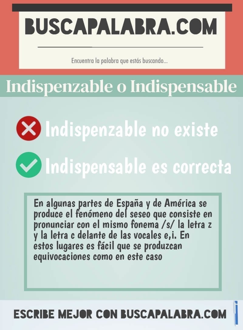 Indispenzable o Indispensable
