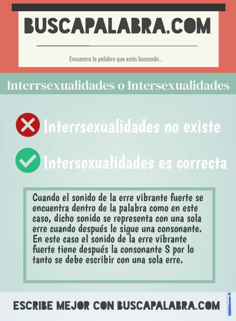 Interrsexualidades o Intersexualidades