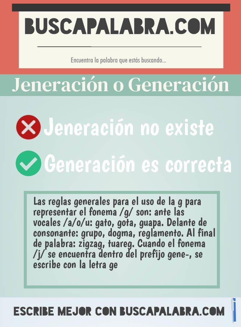 Jeneración o Generación