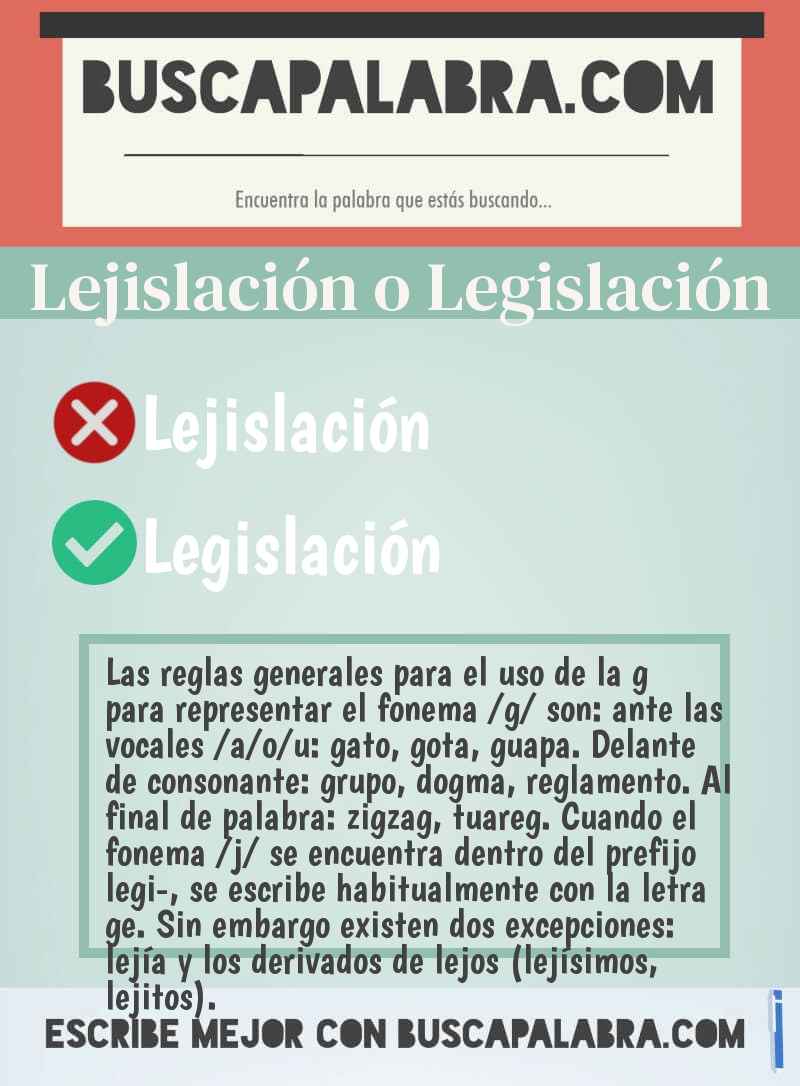 Lejislación o Legislación