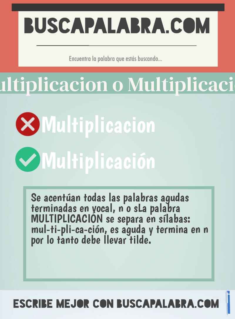 Multiplicacion o Multiplicación