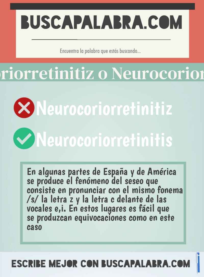 Neurocoriorretinitiz o Neurocoriorretinitis