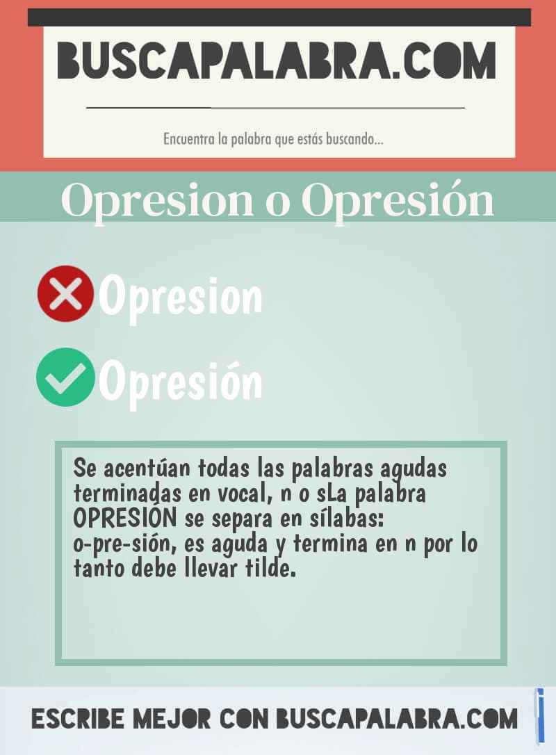 Opresion o Opresión