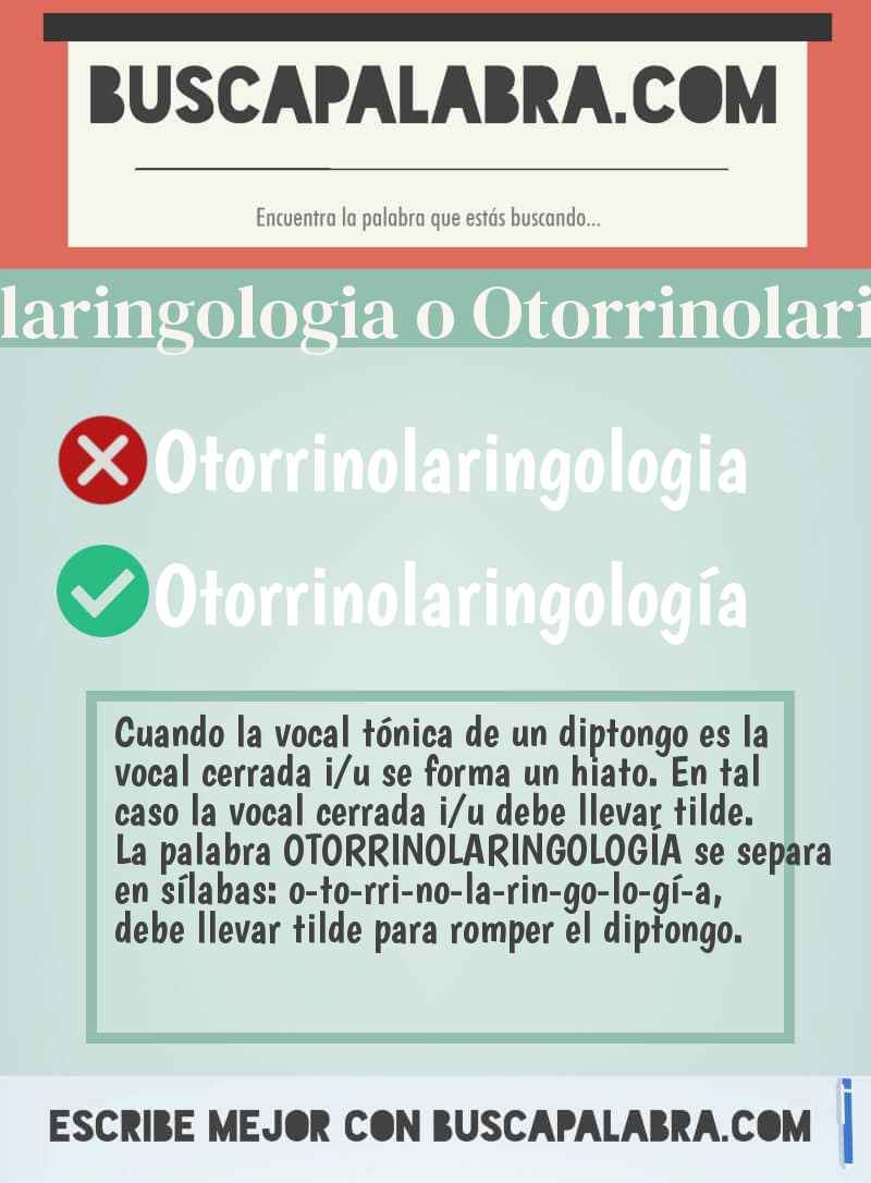 Otorrinolaringologia o Otorrinolaringología