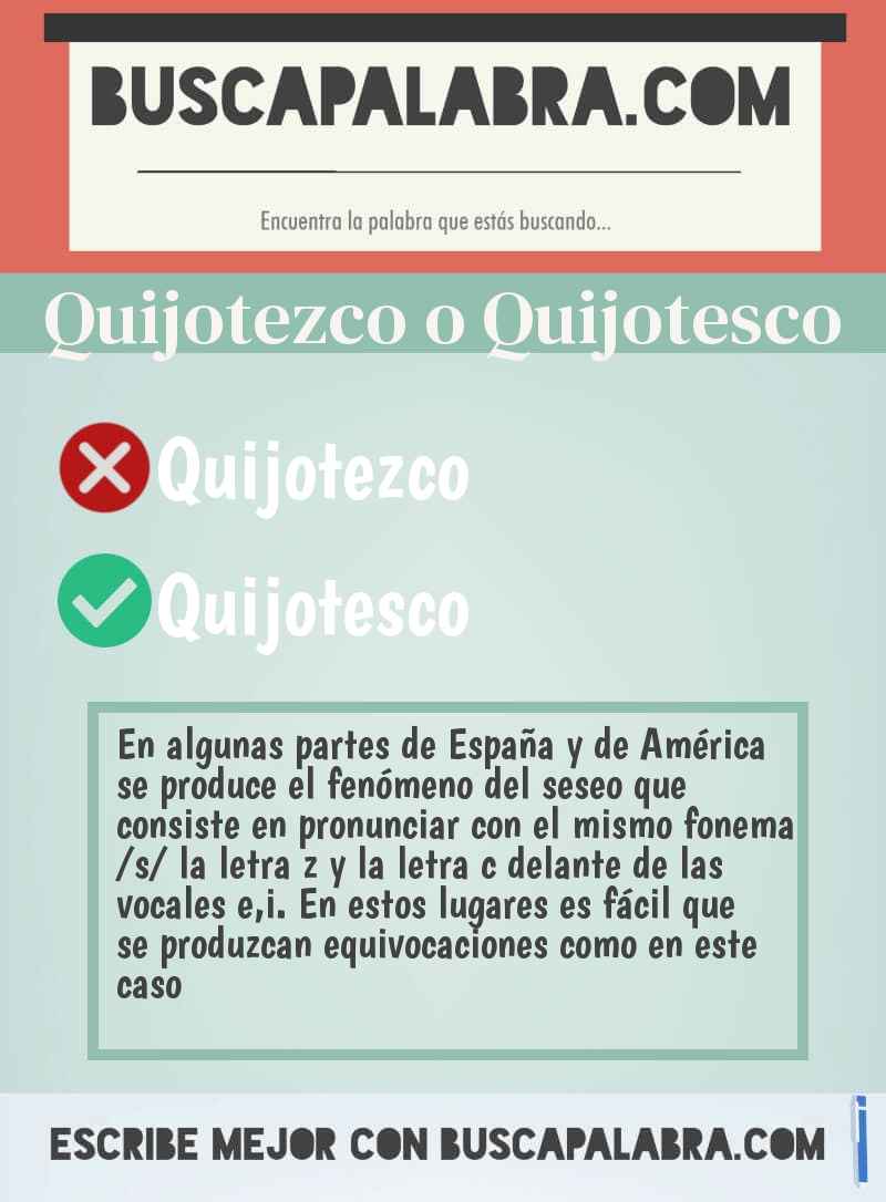 Quijotezco o Quijotesco