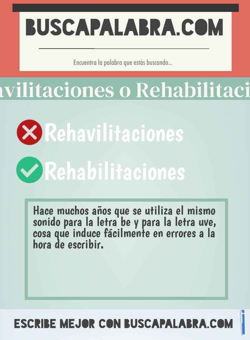 Rehavilitaciones o Rehabilitaciones