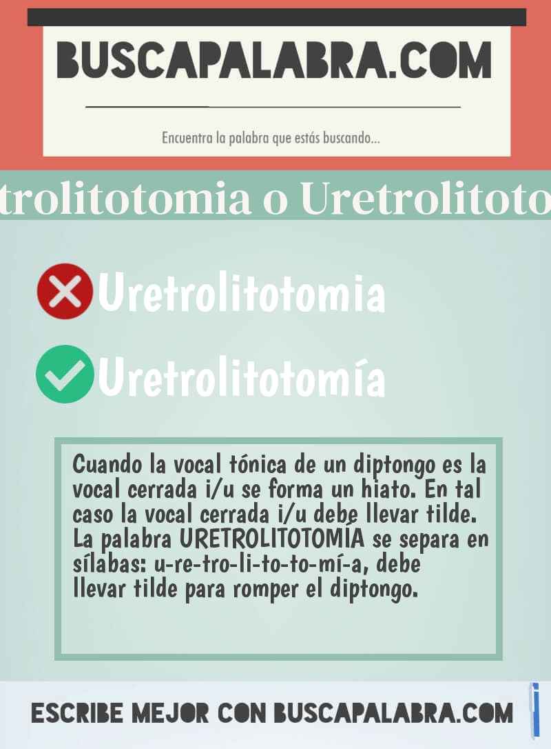 Uretrolitotomia o Uretrolitotomía