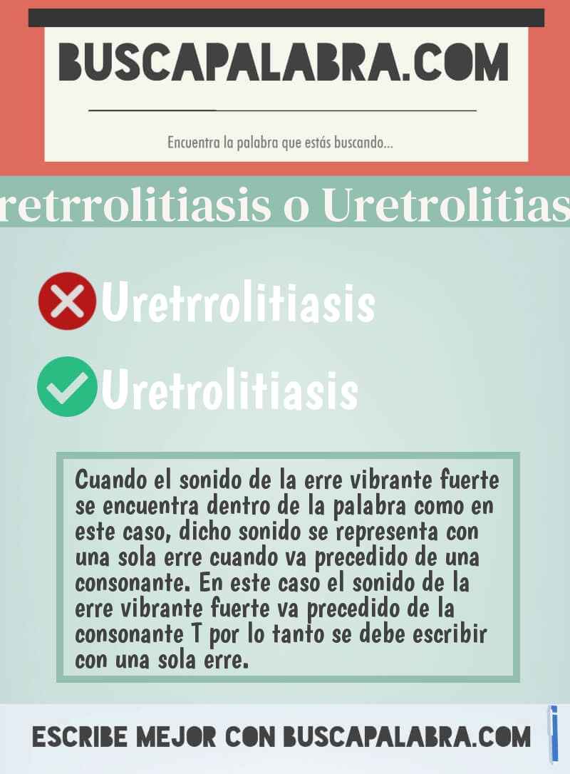 Uretrrolitiasis o Uretrolitiasis