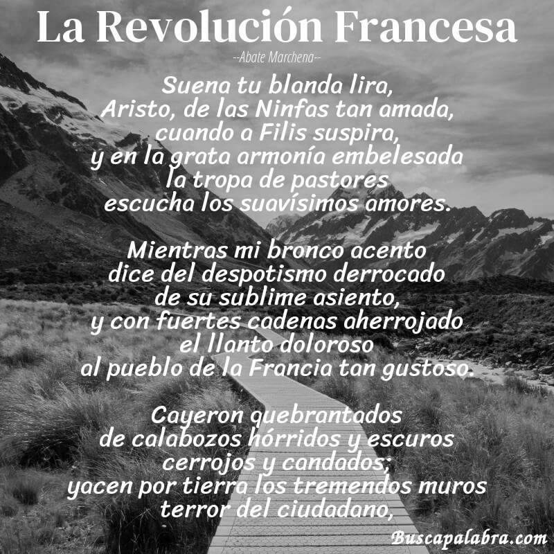 Poema La Revolución Francesa de Abate Marchena con fondo de paisaje